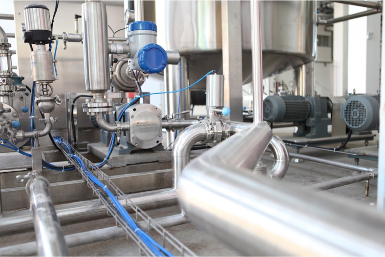 Many overlapping pipes comprising part of an industrial plant operation